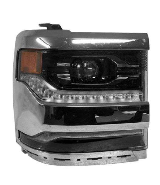2016-2018 CHEVY SILVERADO 1500 PASSENGER SIDE LED HEADLIGHT ASSEMBLY WITH CHROME BEZEL