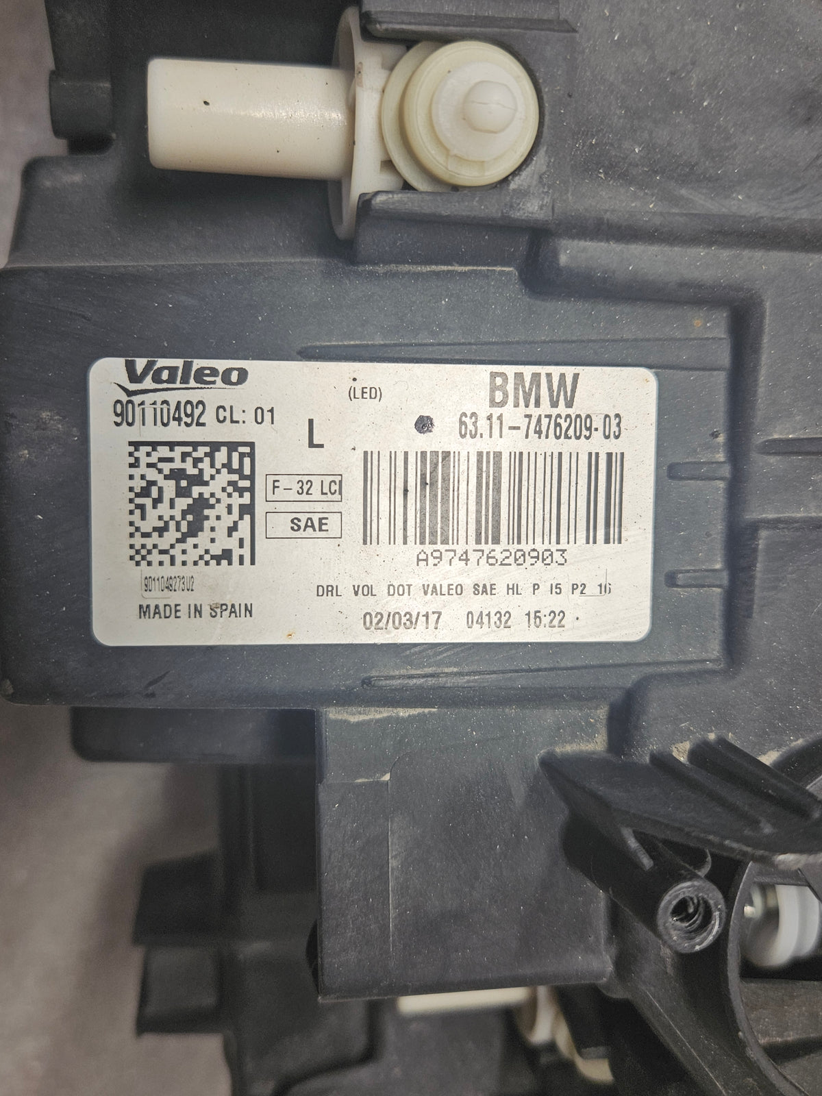 2018-2020 BMW 4 SERIES LED HEADLIGHT DRIVER SIDE OEM USED 63.11-7476209-03
