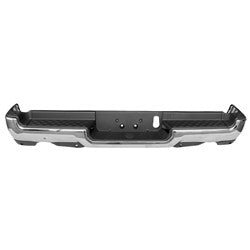 2019 - 2024 RAM 1500 BUMPER REAR ASSY CHROME FINISH DUAL EXHAUST WITHOUT ADVANCE PARK ASSIST SENSOR W/PARK ASSIST SENSOR EXCLUDE REBEL/TRX CH1103146 68299105AD