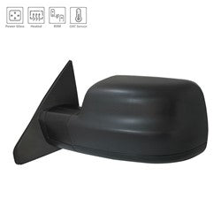 2019 - 2024 RAM 1500 DOOR MIRROR LEFT HAND POWER HEATED TEXTURED W/BLIND SPOT/SENSOR CH1320521 68402099AA
