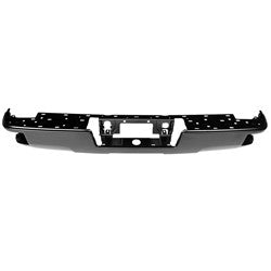2014 - 2019 GMC SIERRA / DENALI / CHEVY SILVERADO 1500 / 2500 / 3500 BUMPER REAR BLACK PTM WITH CORNER STEP WITHOUT SENSOR GM1102565 23108140