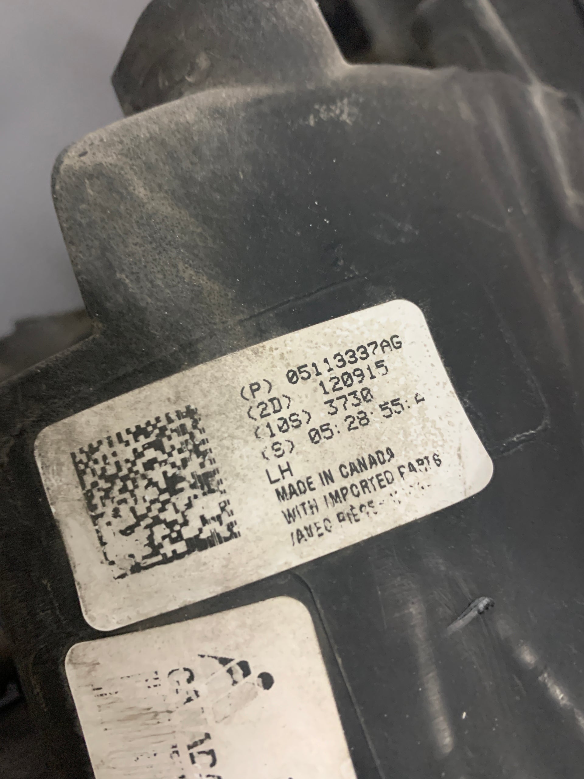 2008 - 2020 DODGE CARAVAN FARO HALÓGENO DELANTERO IZQUIERDO OEM USADO 05113337AAG