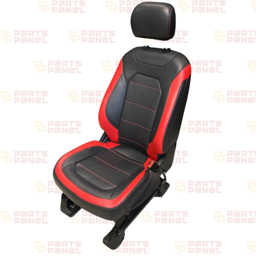 2015 - 2020 FORD F150 SPORT FRONT AND REAR LEATHER SEATS WITH CENTER CONSOLE RED AND BLACK CREW CAB