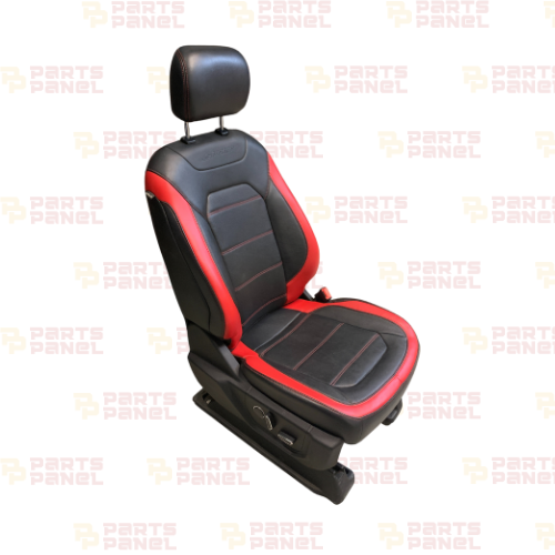 2015 - 2020 FORD F150 SPORT FRONT AND REAR LEATHER SEATS WITH CENTER CONSOLE RED AND BLACK CREW CAB