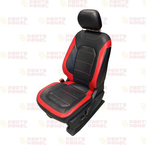 2015 - 2020 FORD F150 SPORT FRONT AND REAR LEATHER SEATS WITH CENTER CONSOLE RED AND BLACK CREW CAB