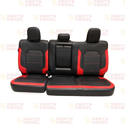 2015 - 2020 FORD F150 SPORT FRONT AND REAR LEATHER SEATS WITH CENTER CONSOLE RED AND BLACK CREW CAB