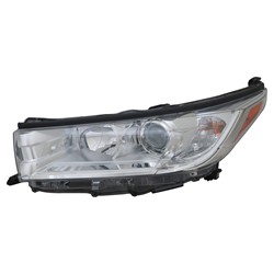 2017 - 2019 TOYOTA HIGHLANDER / HIGHLANDER HYBRID HEAD LIGHT RIGHT HAND WITH SMOKED CHROME WITH CHROME BEZEL WITHOUT LED DRL LE/LE PLUS/XLE MODEL CAPA TO2503251C 811500E330