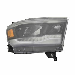 2019 - 2024 RAM 1500 HEAD LAMP RIGHT HAND LED W/BLACK BEZEL REFLECTOR TYPE WITHOUT LOGO CH2503320U 68533274AA