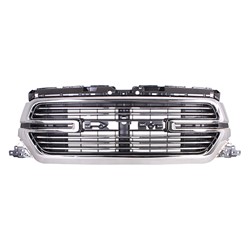 2019 - 2022 RAM 1500 GRILLE CHROME SURROUND W/CHROME BILLETS WITHOUT CAMERA LARAMIE MODEL CH1200426 68404924AE