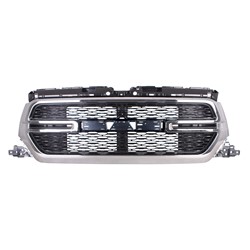 2019 - 2024 RAM 1500 GRILLE FRONT CHROME SURROUND WITHOUT CAMERA W/BLACK PERFORATED WAVE INSERT TRADESMAN MODELS CH1200437 68404850AA