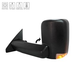 2019 - 2023 RAM 1500 DOOR MIRROR LEFT HAND POWER TEXTURED W/SIGNAL/PUDDLE LAMP/TEMPERATURE SENSOR TOW STYLE CH1320459 68493429AA