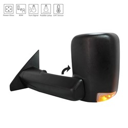 2019 - 2024 RAM 1500 DOOR MIRROR LEFT HAND POWER TEXTURED W/BLIND SPOT/SIGNAL/PUDDLE LAMP/TEMP SENSOR TOW STYLE CH1320461 68276473AC