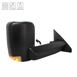 2019 - 2024 RAM 1500 DOOR MIRROR RIGHT HAND POWER TEXTURED W/SIGNAL/PUDDLE LAMP/TEMPERATURE SENSOR TOW STYLE CH1321459 68276470AC