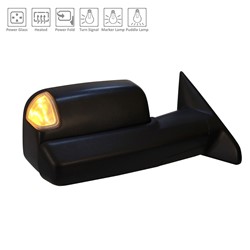 2019 - 2024 RAM 2500 / 3500 DOOR MIRROR RIGHT HAND POWER HEATED TEXTURED WITH POWER FOLD/MARKER LAMP/PUDDLE/SIGNAL/SPOTTER CH1321506 68381774AB