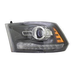 2016 - 2024 RAM 1500 / 2500 / 3500 HEAD LAMP LEFT HAND HALOGEN PROJECTOR TYPE BLACK BEZEL WITHOUT LOGO HQ CH2502289 68324933AB