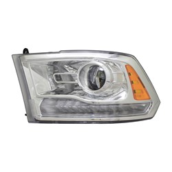 2016 - 2024 RAM 1500 / 2500 / 3500 HEAD LAMP LEFT HAND HALOGEN PROJECTOR CHROME BEZEL HQ CH2502290 68274983AC