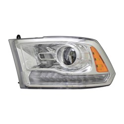 2016 - 2024 RAM 1500 / 2500 / 3500 HEAD LAMP LEFT HAND HALOGEN PROJECTOR CHROME BEZEL CAPA CH2502290C 68324941AB