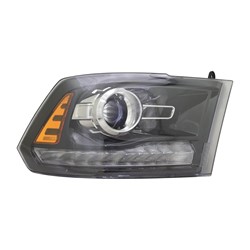 2016 - 2024 RAM 1500 / 2500 / 3500 HEAD LAMP RIGHT HAND HALOGEN PROJECTOR BLACK BEZEL WITHOUT LOGO CH2503289U 68324932AC