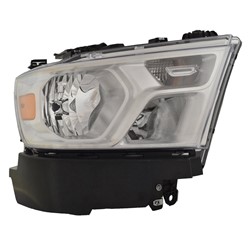 2019 - 2024 RAM 1500 HEAD LAMP RIGHT HAND HALOGEN W/CHROME TRIM WITHOUT LOGO HQ CH2503329 68316080AG