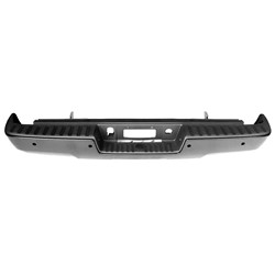 2014 - 2018 GMC SIERRA / DENALI / CHEVY SILVERADO 1500 BUMPER REAR ASSEMBLY BLACK WITHOUT CORNER STEP WITH SENSOR GM1103178 23108160