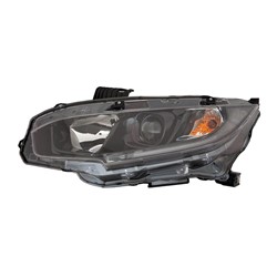 2019 - 2021 HONDA CIVIC SEDAN / HATCHBACK / COUPE HEAD LIGHT LEFT HAND HALOGEN WITH BLACK BEZEL CAPA HO2502192C 33150TBAA31