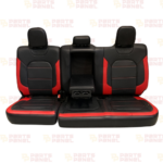 2015 – 2020 FORD F150 SPORT FRONT AND REAR LEATHER SEATS WITH CENTER CONSOLE RED AND BLACK CREW CAB