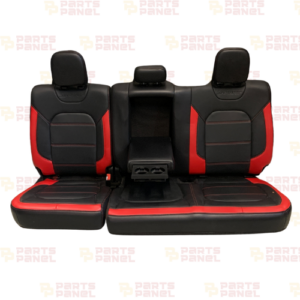 2015 - 2020 FORD F150 SPORT FRONT AND REAR LEATHER SEATS WITH CENTER CONSOLE RED AND BLACK CREW CAB