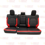 2015 – 2020 FORD F150 SPORT FRONT AND REAR LEATHER SEATS WITH CENTER CONSOLE RED AND BLACK CREW CAB